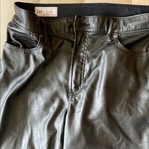 GAP Black Faux Leather Pants